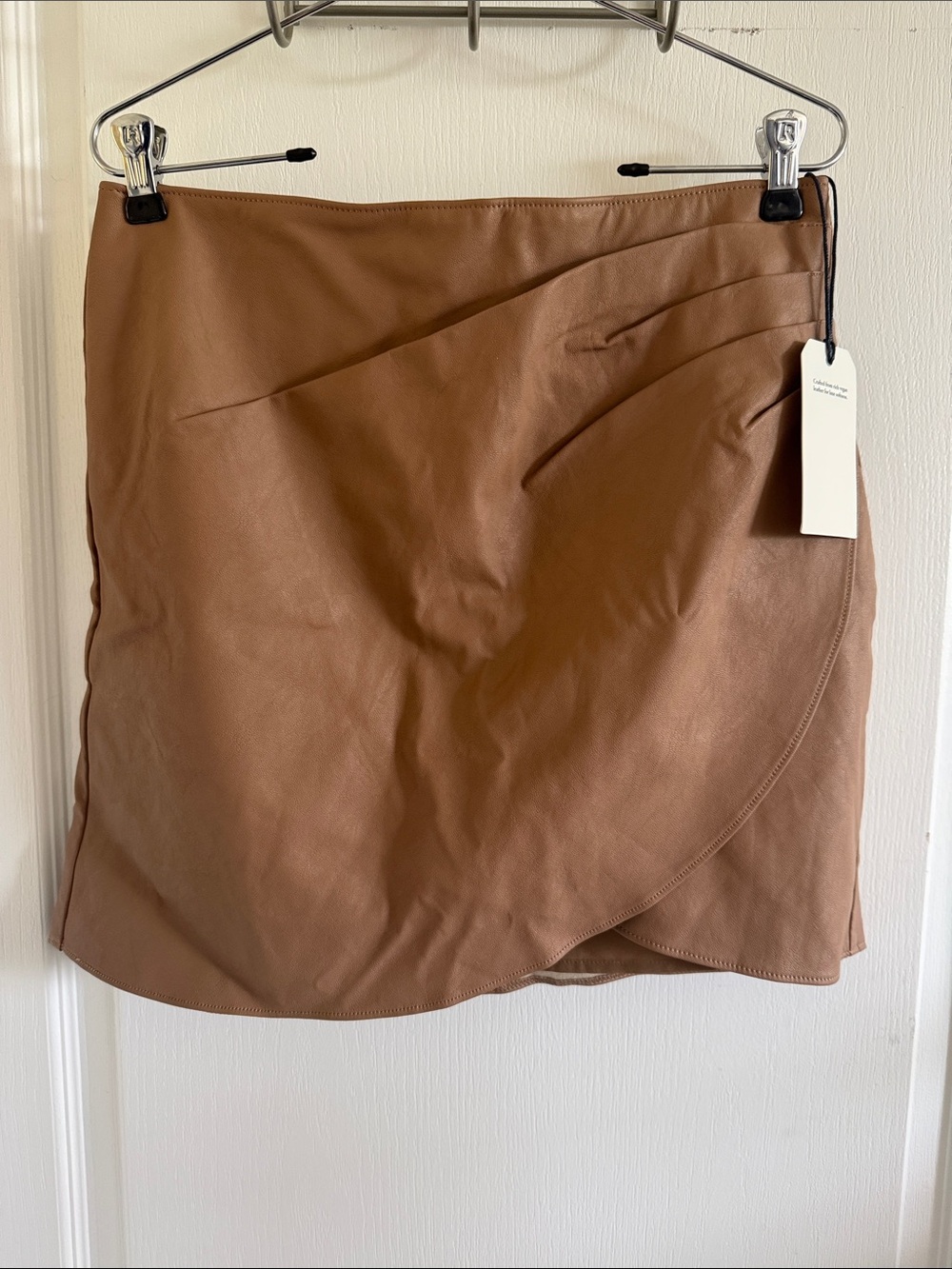 Abercrombie & Fitch - Brown Faux Leather Wrap Mini Skirt